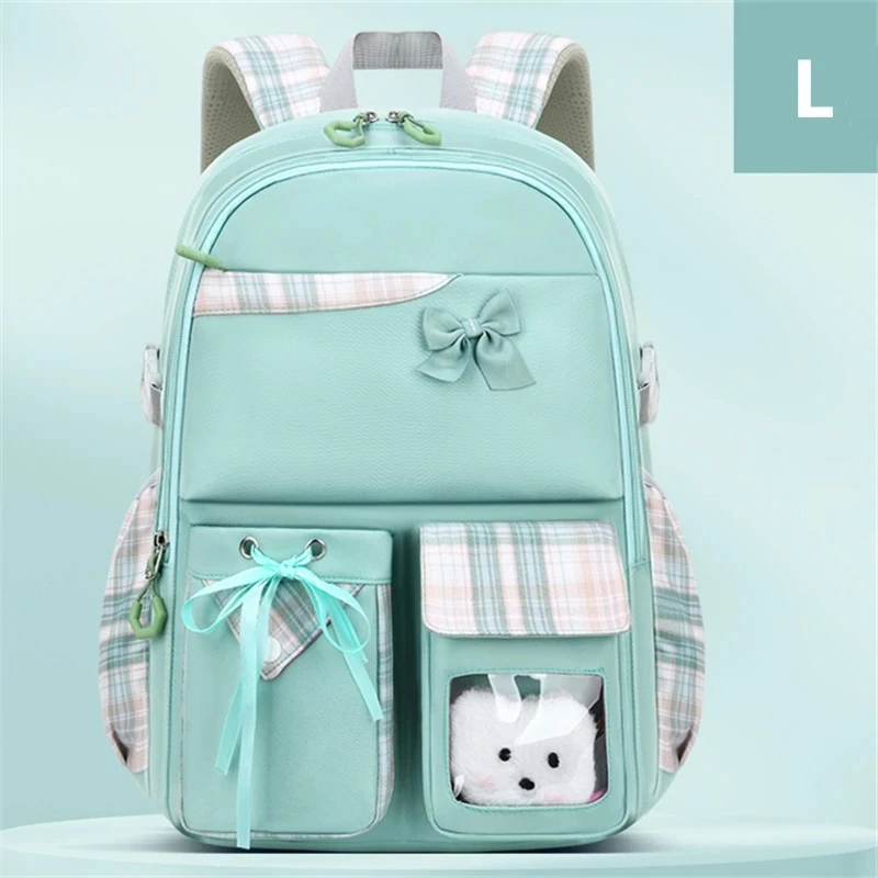 2023 Bowknot schoolbag for teenage girls Big capacity orthopedic waterproof backpack Fashion Cartoon School Bags 2 Size Satchel