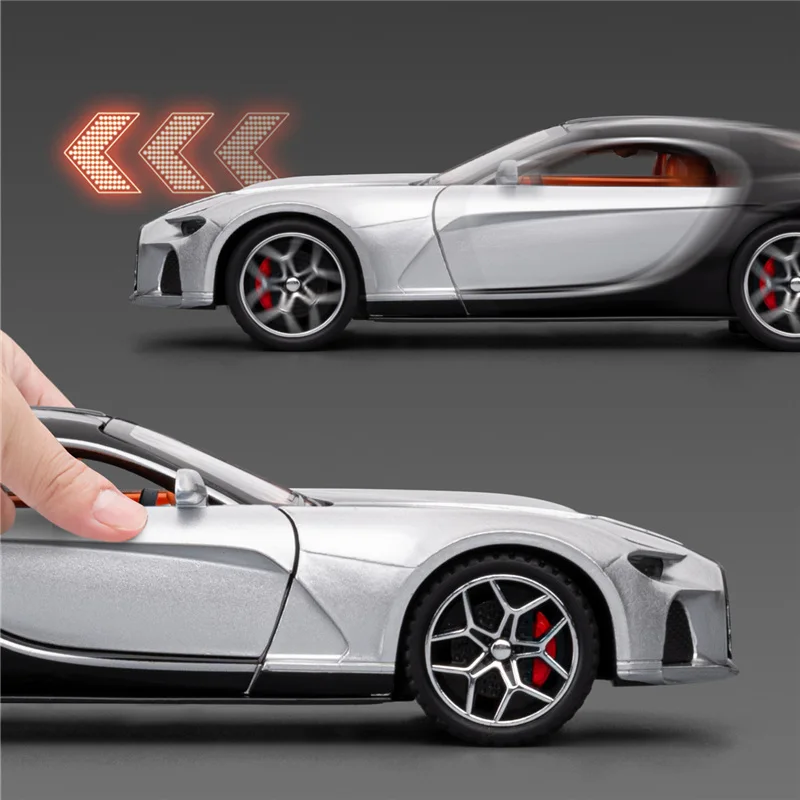1:32 アトランティック合金スポーツカーモデルダイキャストメタルレーシング車両カーモデルサウンドとライトシミュレーションコレクション子供のおもちゃギフト