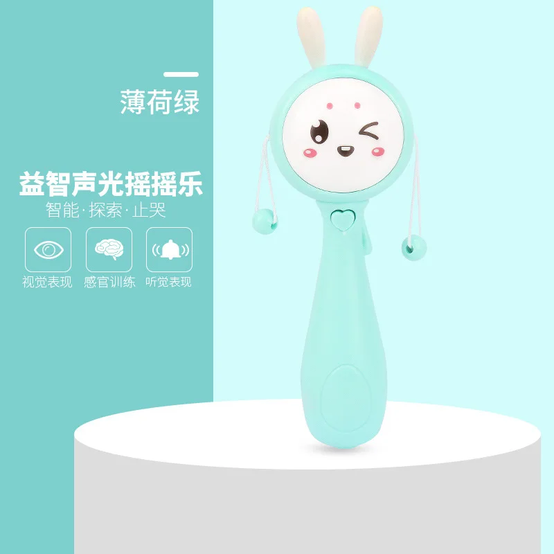 0-3 Year Baby Rabbit Rattle Toy for Teether Newborn Soft Kid Educational Bed Bell Gift Infant MultiFunction Music Weep Tear Drum