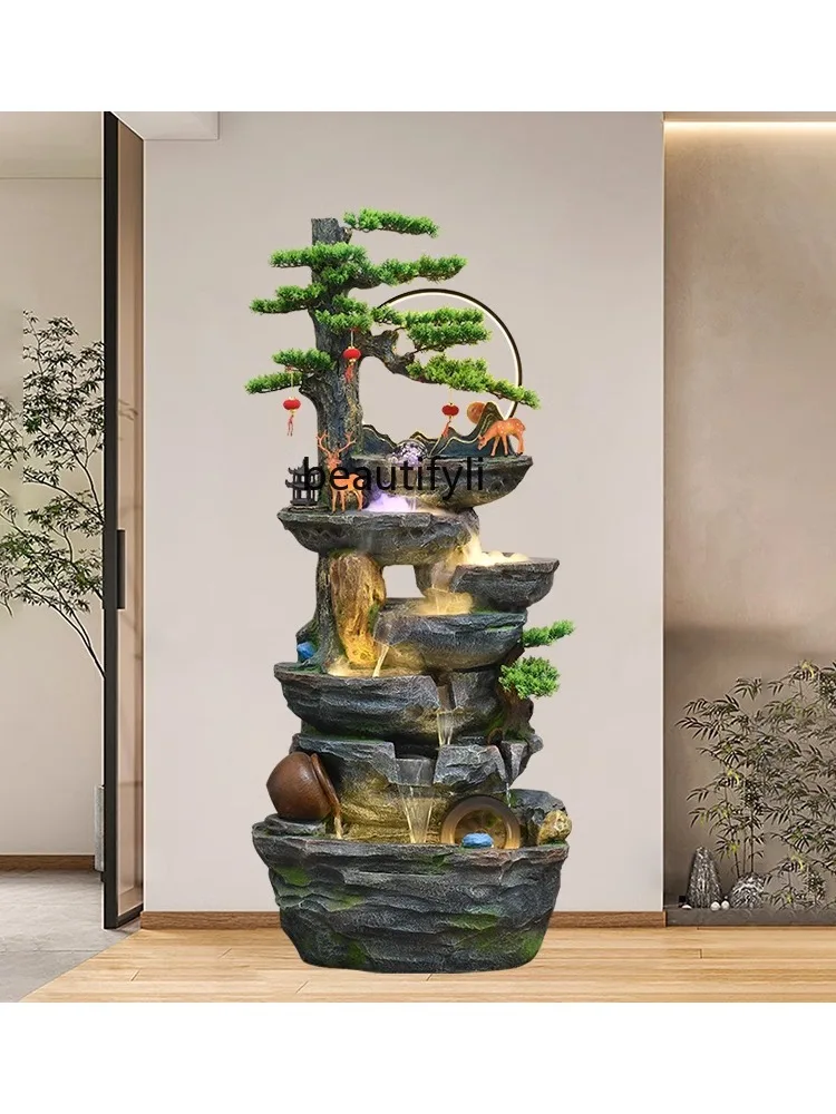 Garden Rockery Make a Fortune as Endless as Flowing Water Decoration Living Room Entrance Fish Pond Landscape