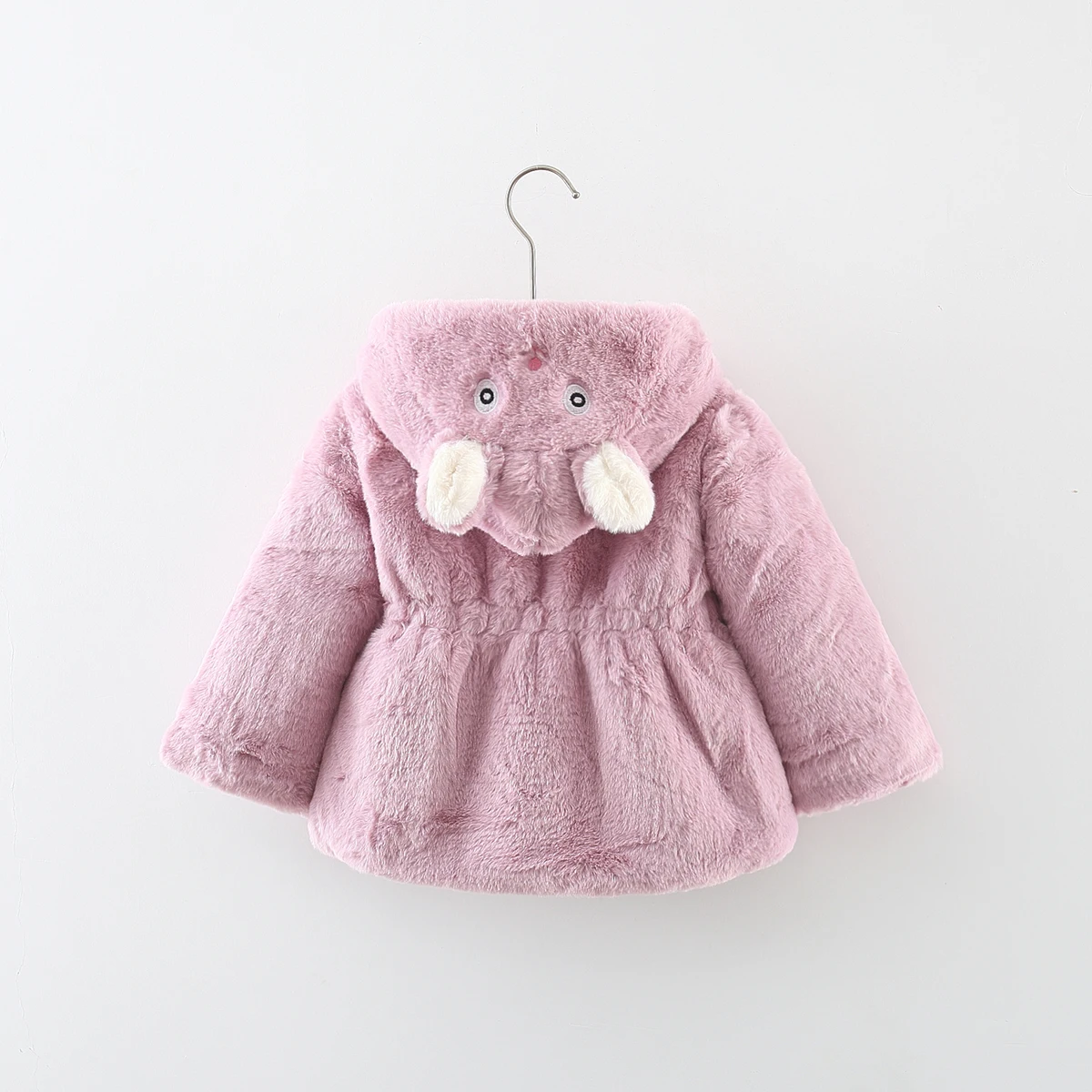 Ragazze autunno e inverno nuovo maglione di lana cappotto con cappuccio per bambini cartone animato coniglio ricamo Clip cotone Top regalo piccola