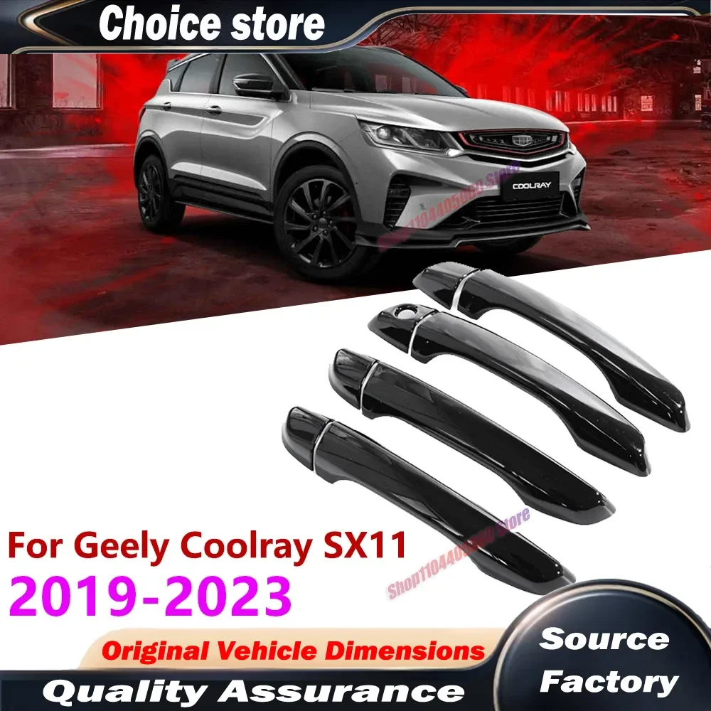 For Geely Coolray Binyue SX11 2019-2023 Car Door Handle Cover Trim Scratch Proof Set Chromium Styling Exterior Parts Accessories
