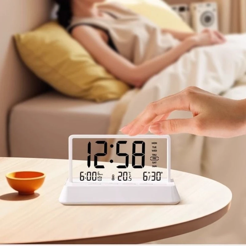 Desktop Large LCD Screen Electronic Clock Thermometer Ultra-thin Multifunction TemperatureMonitor Digital Clock Tools for Home