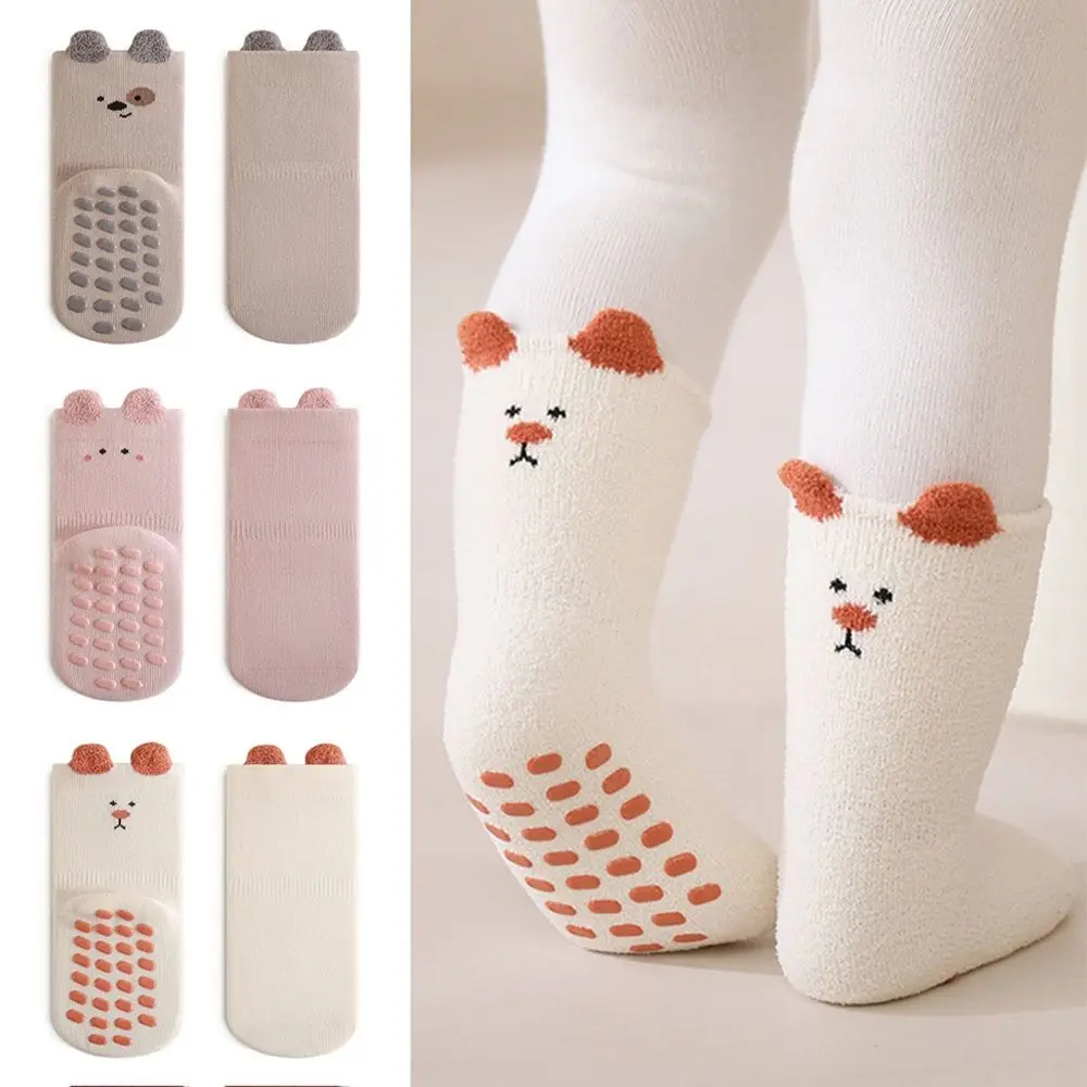 

Модные зимние детские носки, теплые мягкие детские носки, утепленные противоскользящие носки с милыми героями мультфильмов, напольные