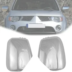 Car Door Rearview Mirror Cover Paste Type Door wing mirror Cap For Mitsubishi Triton L200 2005-2014 Pajero Sport 2011