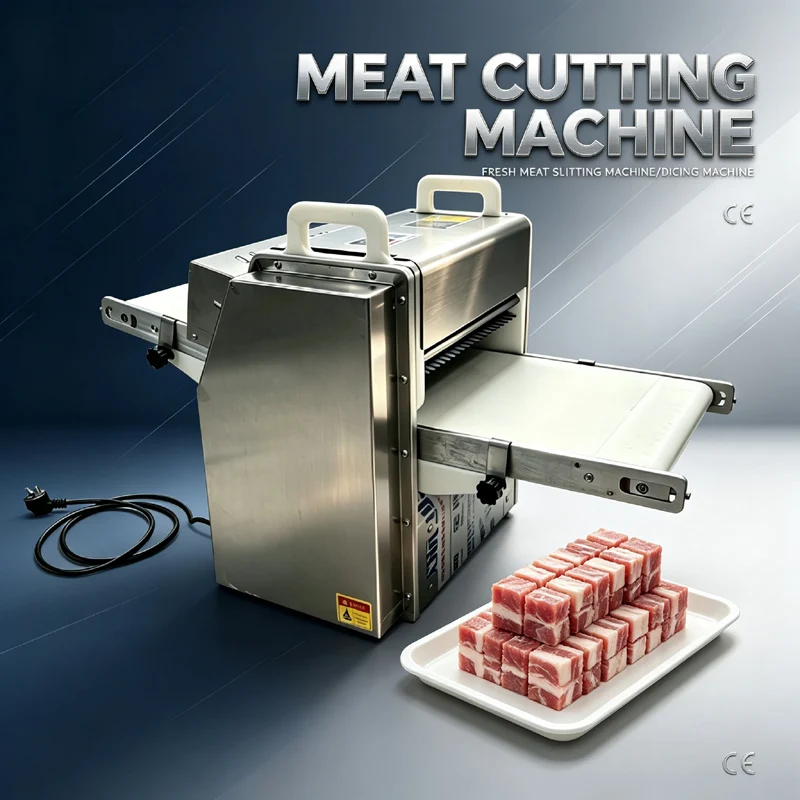Commercial Fresh Meat Vibrating Strip Cutter Electric Meat Cutting Equipment For Canteen Restaurant Supermarket Meat Processing