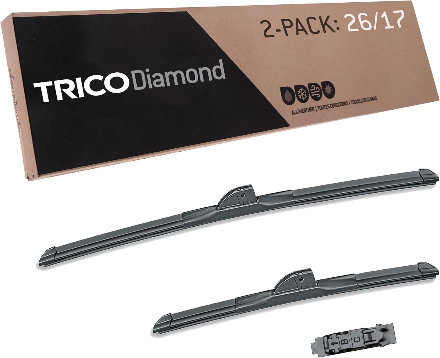 

26" + 17" Premium All-Weather Automotive Wiper Blades Set of 2 for Select Vehicle Models