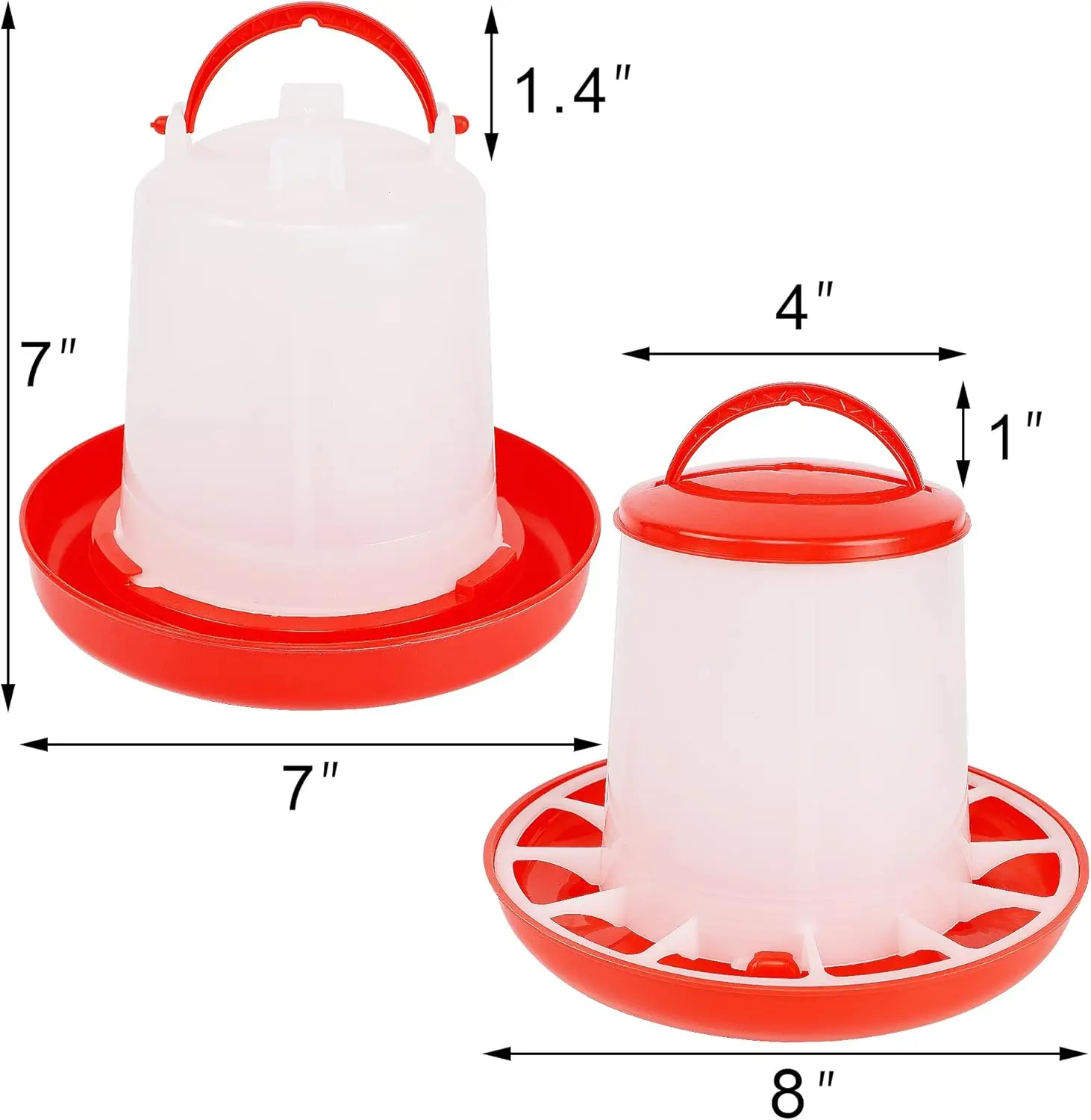 1Kg Poultry Chicken Feeder And Waterer Water Food Dispenser Automatic Birds Chick Waterer Feeding Bucket Container Supply