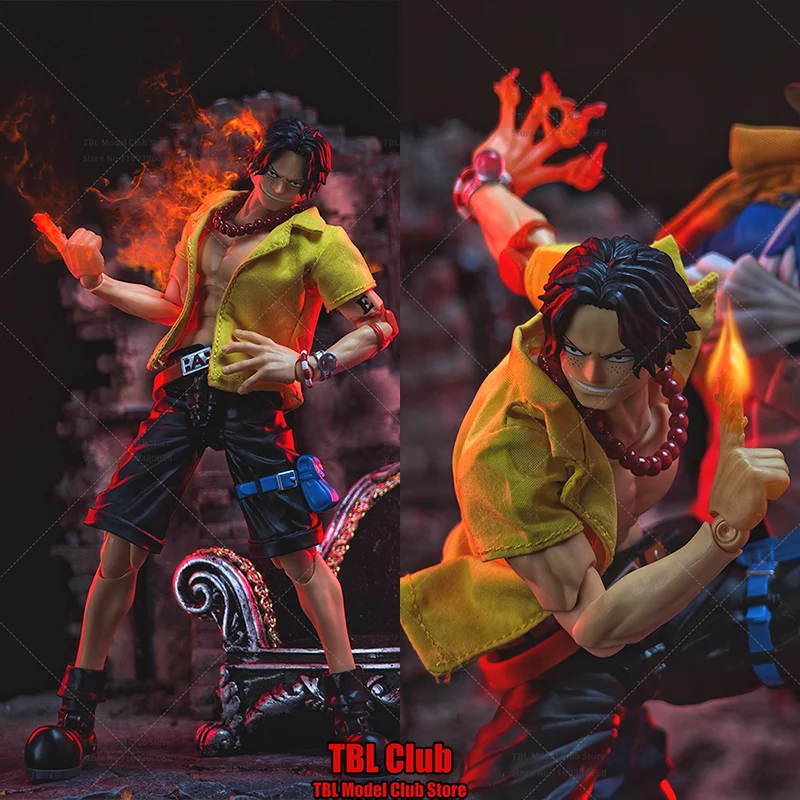 

1/12 Scale Male Clothes Yellow Shirt ONE PIECE Portgas·D· Ace Flame-Flame Fruit For SHF 6-inch Action Figure Soldier Scene Props