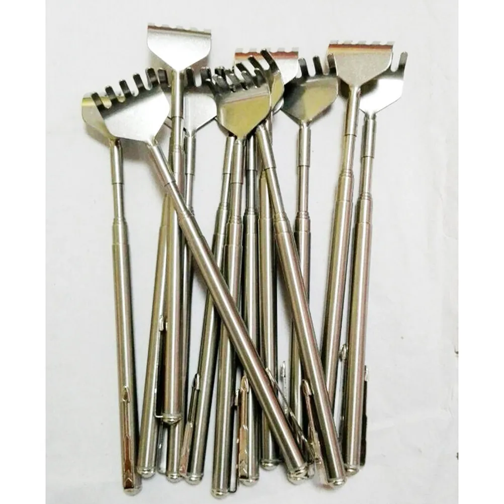 

Телескопическая чесалка для спины из нержавеющей стали, 18-53 см, выдвижная, для снятия зуда, металлическая чесалка для легкого массажа спины