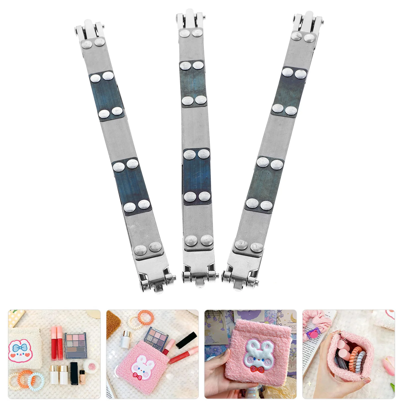 

3Pcs Purse Flex Frame DIY Handbag Hinge Easy Install Remove Smooth Surface Durable Coin Purses Craft Supplies Purse Clasp