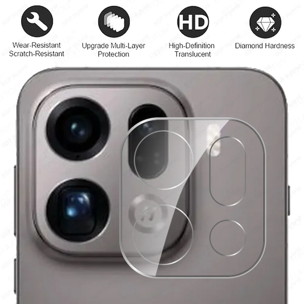 OPPO Find X9 Pro용 3D 클리어 카메라 글래스 프로텍터 2개, FindX9, FindX9Pro, X9Pro 5G 글로벌 HD 후면 렌즈 케이스 커버 필름 범퍼