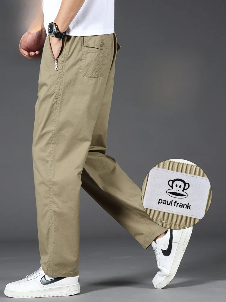 

PaulFrank Spring 2026 Men's Loose Straight Leg Cotton Work Trousers Casual Comfortable Breathable Faionable Spring Break in