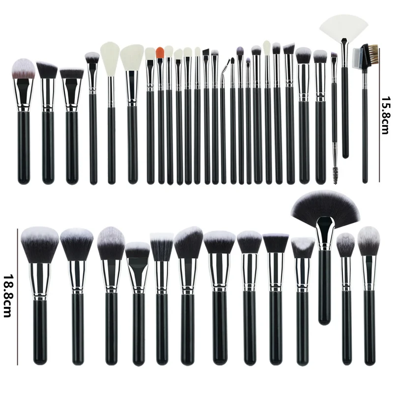 40 Brocha de maquillaje Traje avanzado Fundación Colorete Contorno Sombra de ojos Ceja Delineador de ojos Brocha de maquillaje con