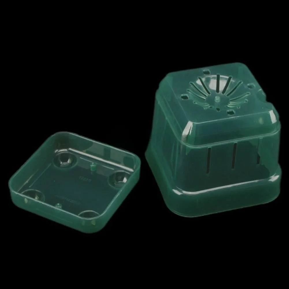 4 Pcs Square Root View Flowerpot with Drainage Holes and Ventilation Slits for Succulents Orchids Cacti Indoor Outdoor Use