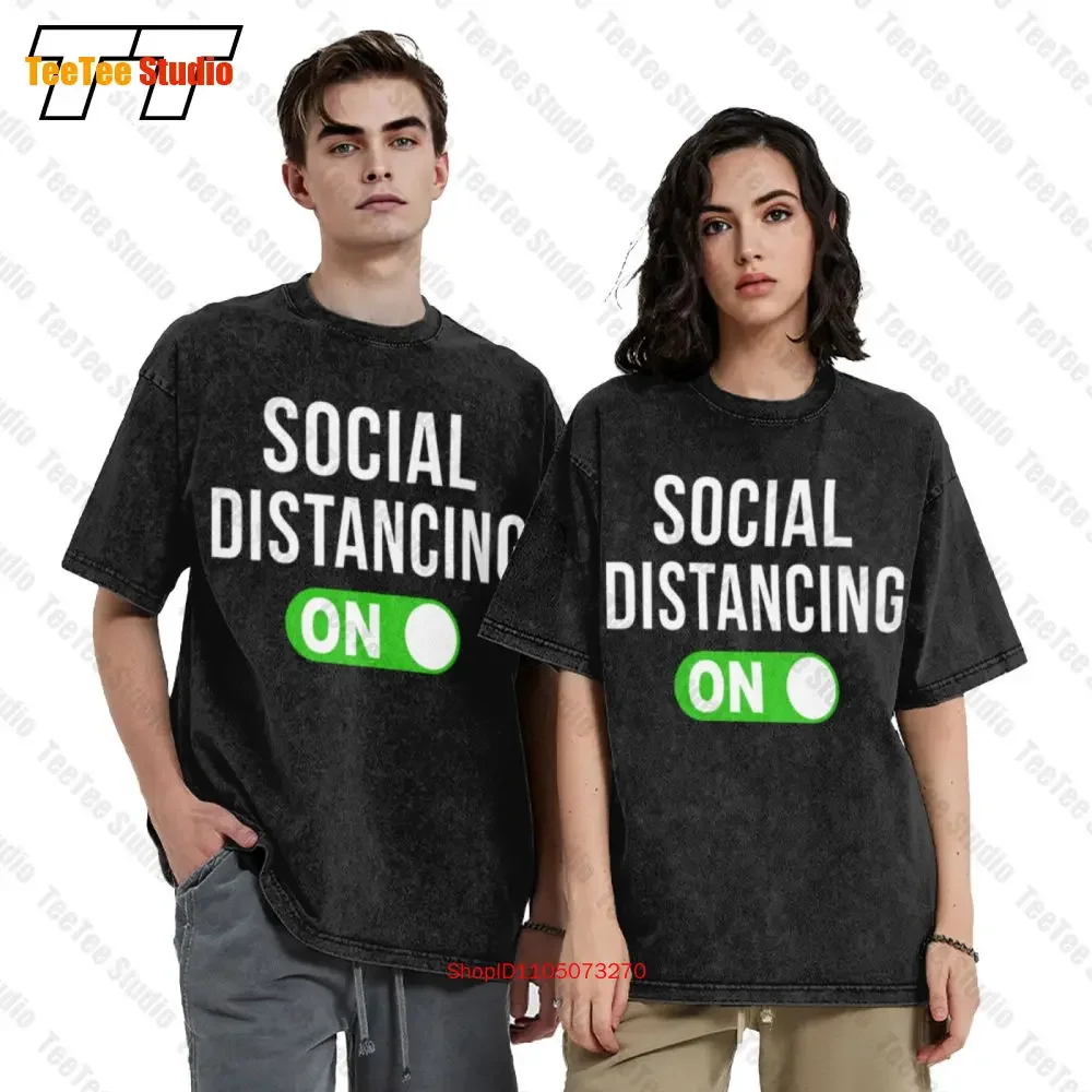 Social Distancing Mode On Vintage Oversized T-Shirt 9LAS