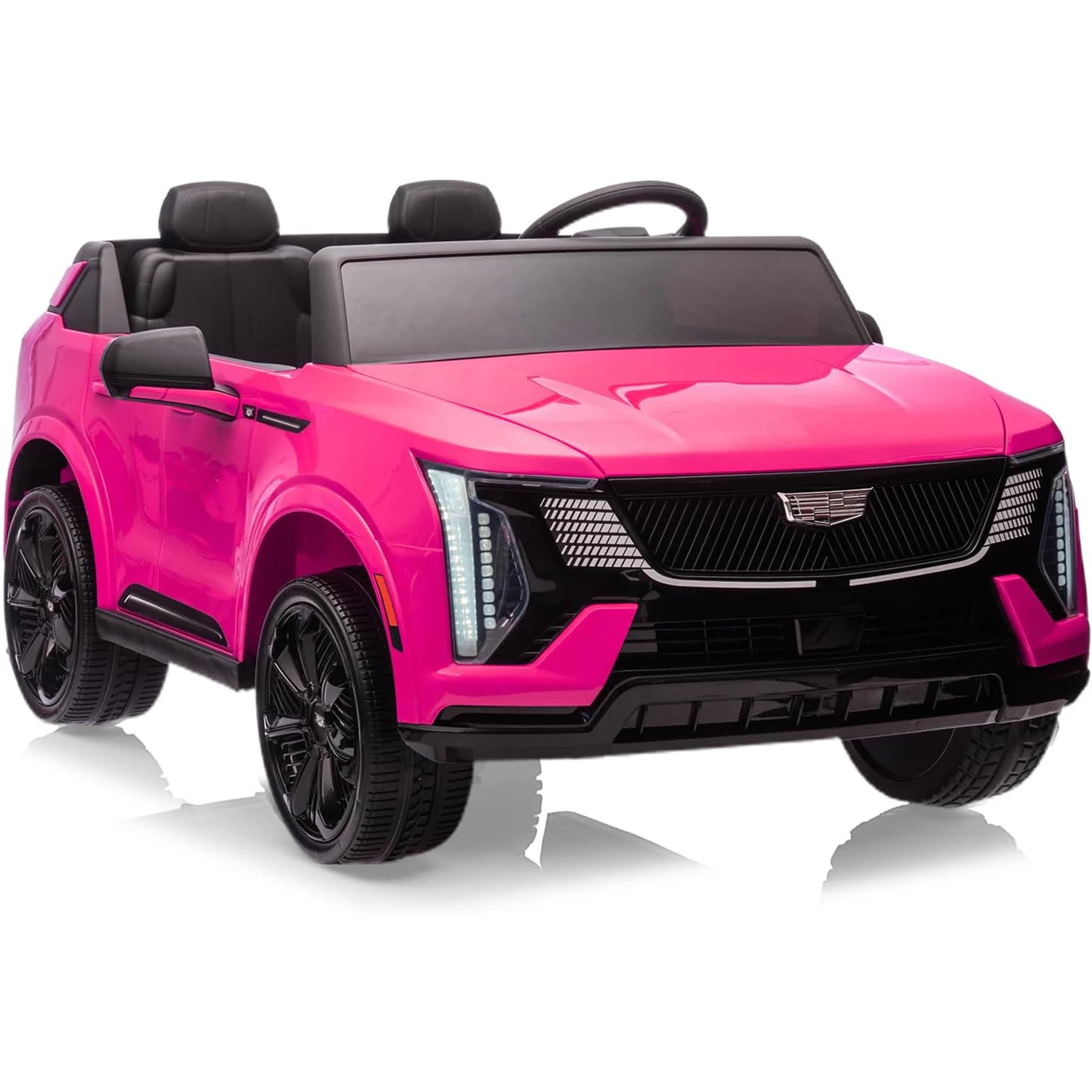 

24V Ride On Car,Battery Powered Electric Vehicle w/Remote Control, 2 Seater, 4-Wheel Shock Absorbers,Music, LED Lights for 3-8Y