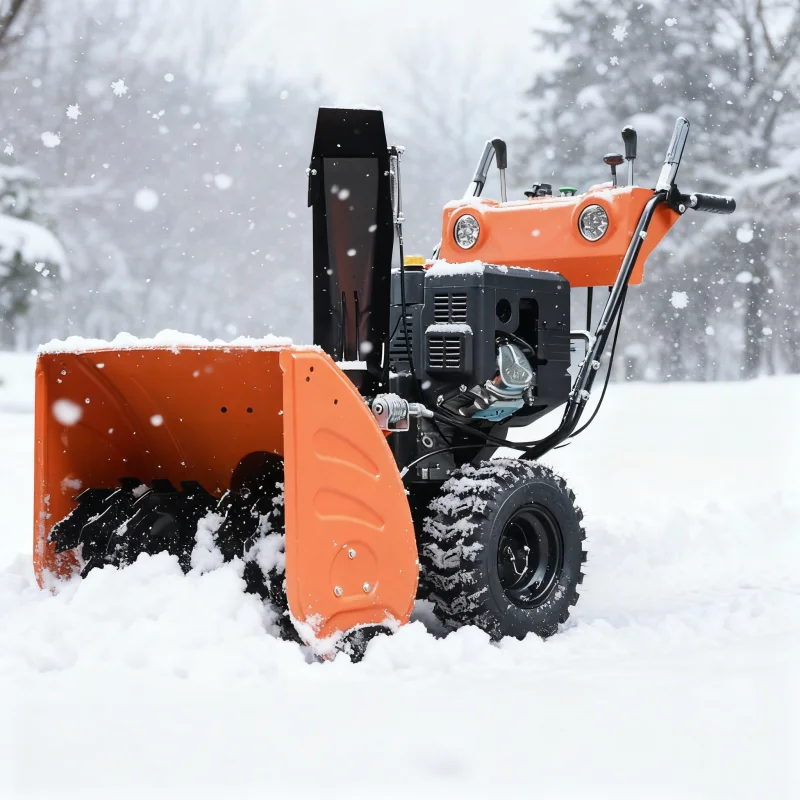 مكنسة ثلج يدوية، مكنسة ثلج عالية الطاقة، مقبض تشغيل قابل للتعديل، قاذف ثلج منزلي متعدد الوظائف 15 حصان