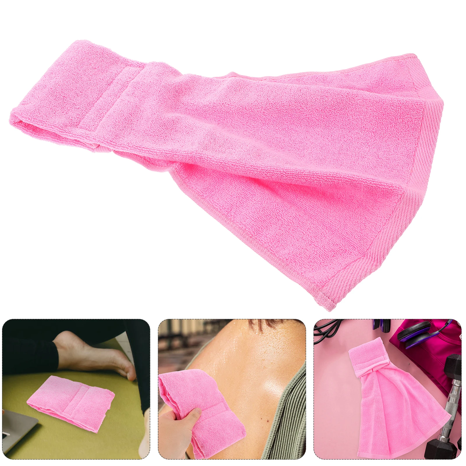 

Soft Cotton Sweat For Sports Youth Football Portable Gym Towel Quick Absorbent Workout Beach Travel Accessory Hook Loop Design