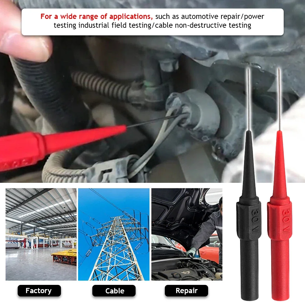 

30V Car Tip Test Probes Diagnostic Tools Auto Multimeter Test Leads Mechanical Tools Extention Piercing Needle Tip Probes Tools