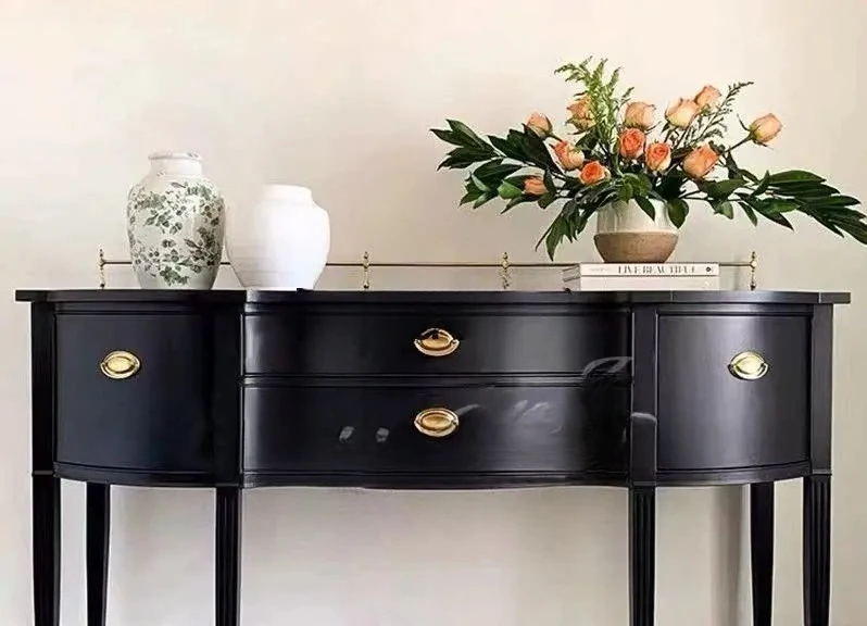 

Французский прихожий столик из массива дерева в стиле лёгкой роскоши, тумба для прихожей, неоклассический разделитель-стеллаж