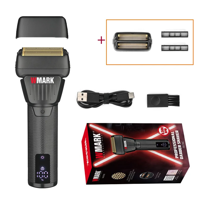 ماكينة تشذيب الشعر الاحترافية للرجال 9000 دورة في الدقيقة مطلية بالتيتانيوم بشفرة مزدوجة عائمة ماكينة حلاقة رجالية شفرات مجهزة WMARK NG-7982 #6