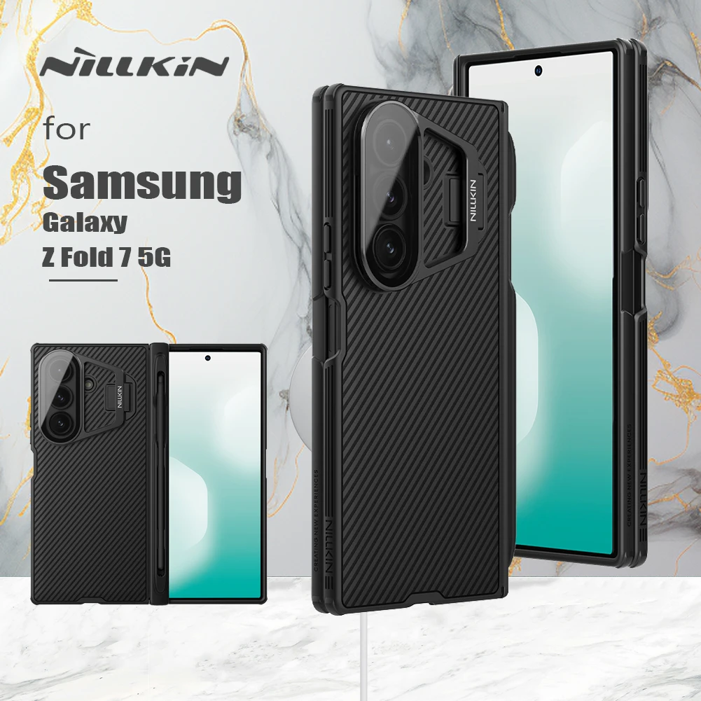 

Nillkin Case for Samsung Galaxy Z Fold 7 5G with Transparent Camera Cover, CamShield Slide, Kickstand & Custom S-Pen Holder