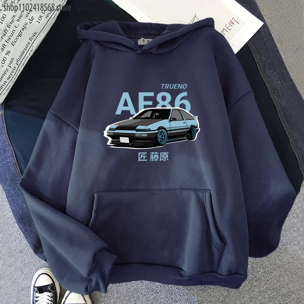 Initial D Hoodie Drift Japanese Anime AE86 Sweatshirt Men Clothes Hip-Hop Male O-neck Pullover for Male Cool Car Graphic Clothes