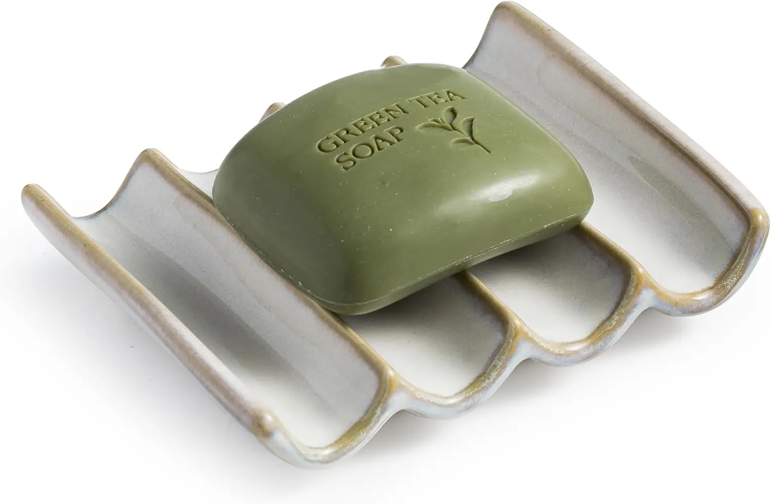 

Керамическая мыльница с самоотводящимся дренажем, держатель для мыла для ванной и кухонной раковины, белая.