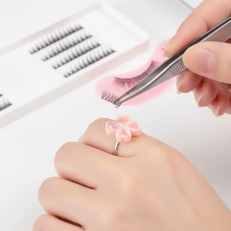 100 Pcs Disposable Eyelash Glue Cup Holder Tattoo Pigment Eyelash Extension Makeup Women Lash Supplies