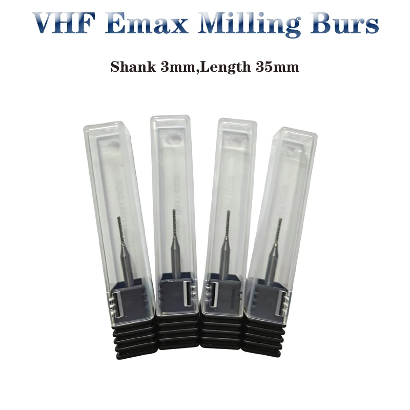 

Dental Lab VHF-N4 Glass Ceramic Milling Shank 3mm,Length 35mm for E.max,Lithium Disilicate CADCAM Milling Cutters