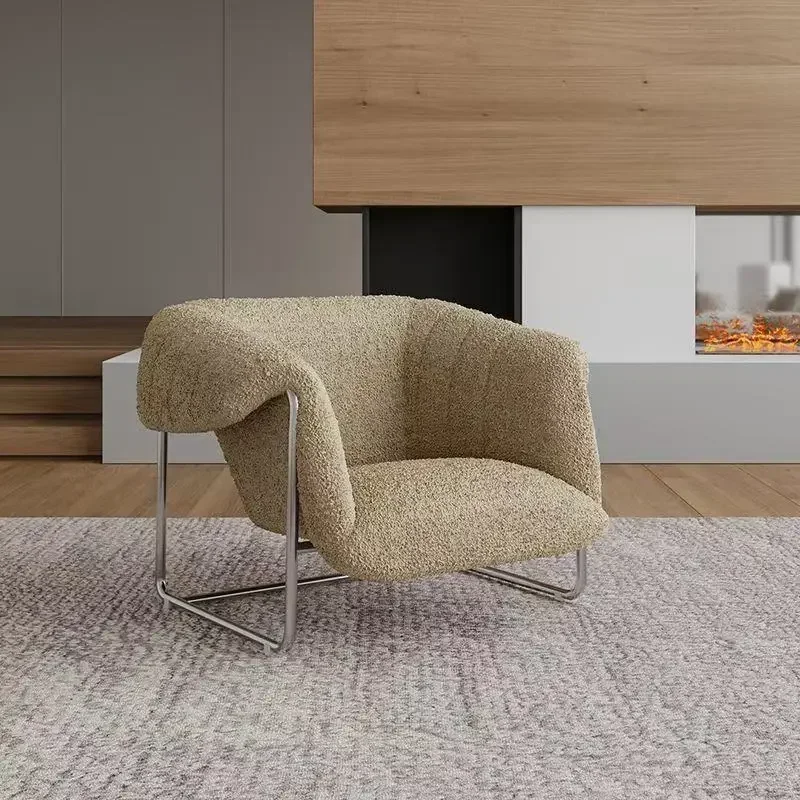 

Nordic Luxury Single Sofa Chair Living Room Cashmere Stainless Steel Lounge Sofa Chair Home Furniture Decoration Accessories