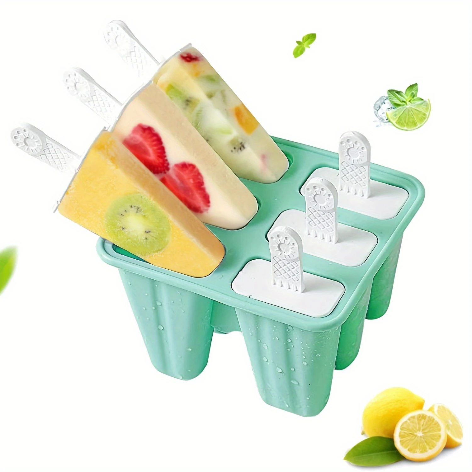 1pc Popsicles Molds, 6 Cavities BPA Free Silicone Popsicle Molds, Reusable Popsicle Mold, Ice  Molds, Silicone Popsicle Maker, H