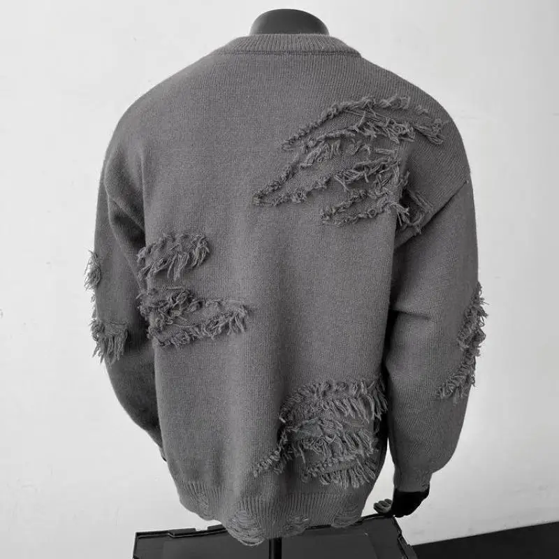 M-XXXXL Plus Size Unisex Round Collar Long Sleeve Sweater Loose Fit Streetwear Knit Pullover for Autumn Casual Wear Men & Women