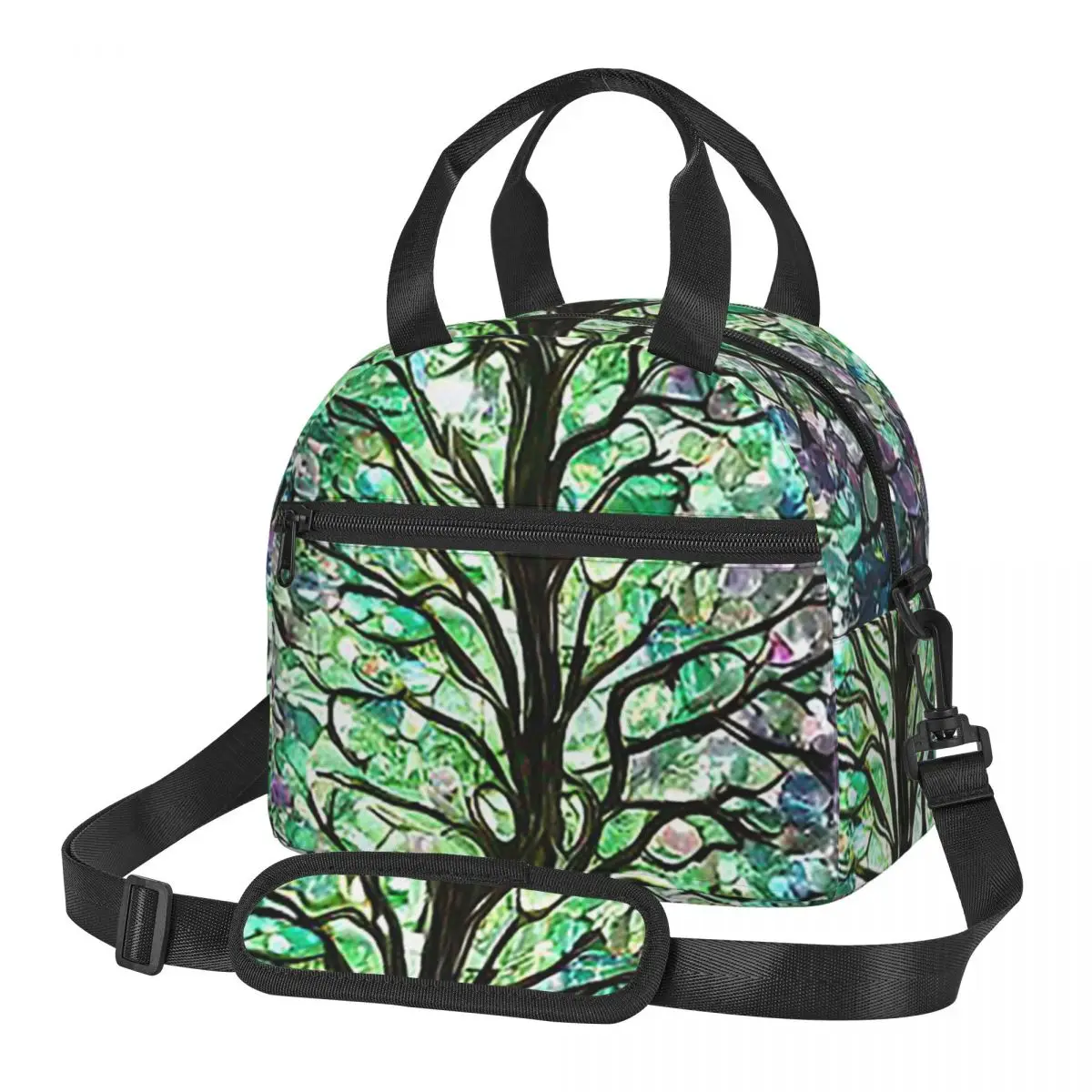 Magic Green Tree Lunch Bags Insulated Bento Box Portable Lunch Tote Resuable Picnic Bags Thermal Bag for Woman Children Work