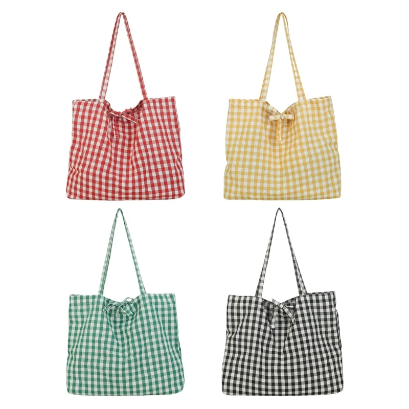340D Womens Plaids Canvas Toted Bag Large Capacity Shoulder Bag Handbags Ladies Evening Cutch Purse Valentines Day Gifts