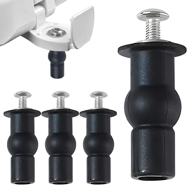 4Pcs Toilet Seat Fixing Kit, Universal Blind Hole Expansion Bolts with Rubber Sleeves, Top Mount Toilet Seat Replacement