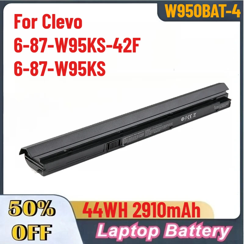 

44WH 2910mAh High-Quality W950BAT-4 Laptop Battery For Clevo 6-87-W95KS-42F 6-87-W95KS Fast Shipping