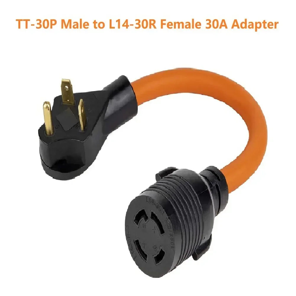 Generator Plug Adapter NEMA TT-30P Male To L14-30R Female 10 Gauge 125V 30 Amps Power Tool Accessories