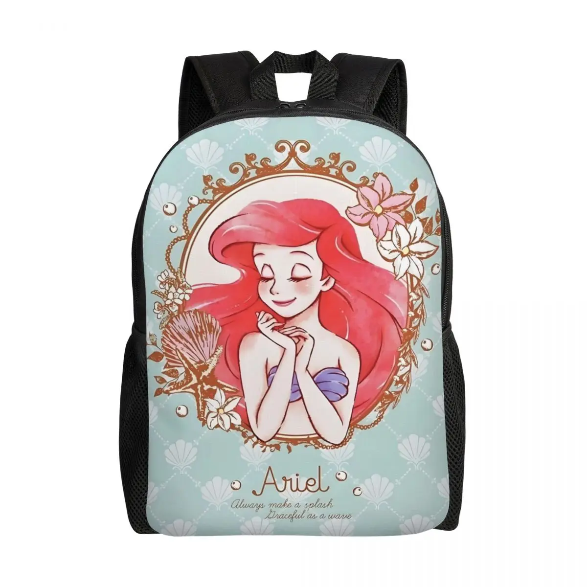 

Custom The Little Mermaid Backpacks for Men Women School College Students Bookbag Fits 15 Inch Laptop Kawaii Princess Bags