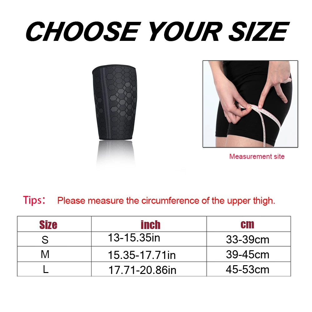 1Pc Thigh Compression Sleeve Brace Thighs Wrap Pain Relief for Hamstring Groin Quad Sweat Men & Women Thigh Compressions Trimmer