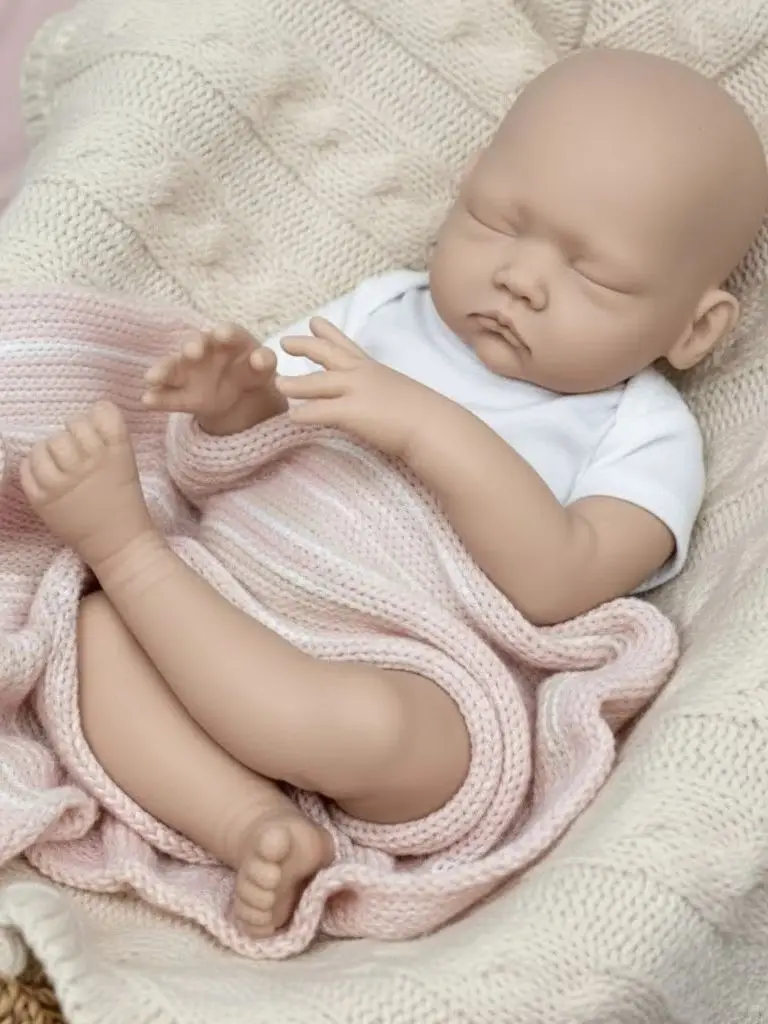 AnjoDoll 18 inch realistische siliconen meisje geschilderde/ongeschilderde reborn pop wasbare speelpop voor cadeaus Muñeca Reborn