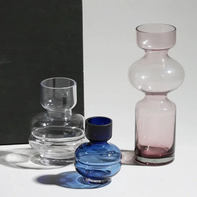 

Danish Transparent Glass Large Vase Decoration Porch Living Room Bedroom Tabletop Dining Table Nordic INS Home Art Decoration