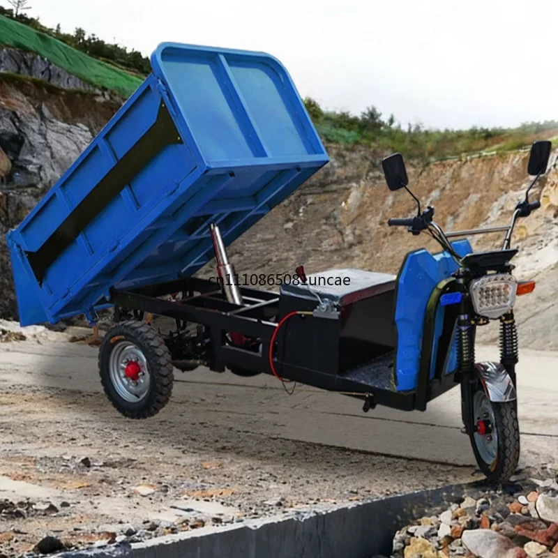Electric Self‑Dumping Tricycle Construction Site Brick Mortar Sand Gravel Transporter Agricultural Mountain Climbing Dump Cart