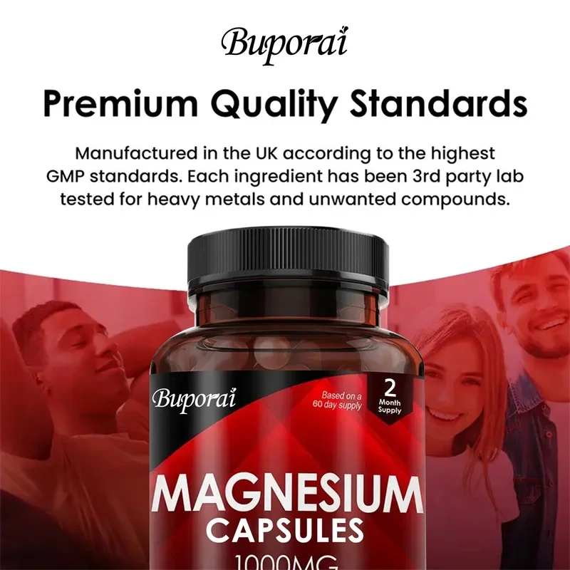 Magnesium Capsules 1000MG - Promotes Bone Health, Protects Cartilage, Improves Joint Comfort, and Boosts Natural Energy - Image 6