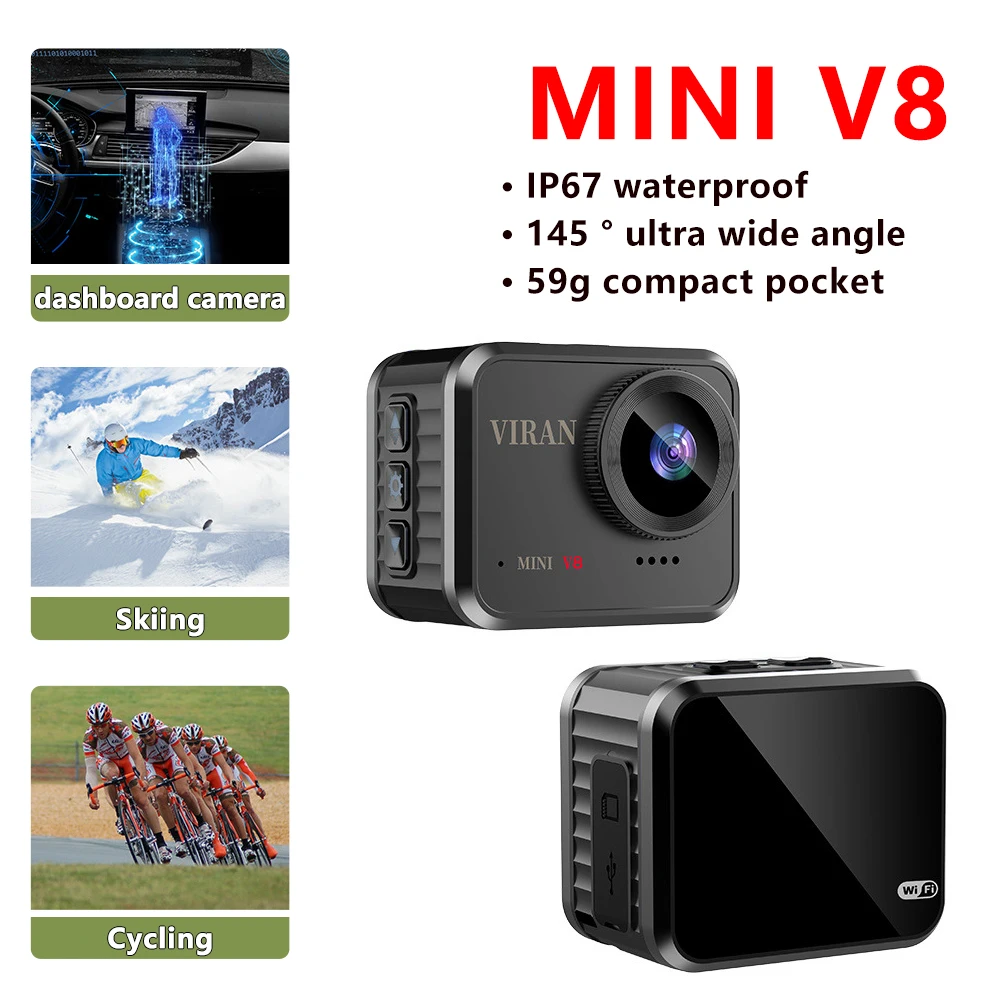 viran-mini-v8-ウルトラhd-wifiアクションカメラ-145-°-広角ボディ防水カメラスポーツdvヘルメットアウトドアサイクリング専用カメラ