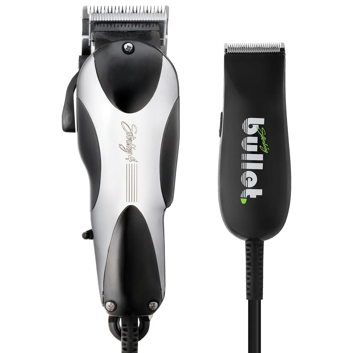 Professional Sterling 4 Clipper and Bullet Trimmer Combo, Professional-Quality Electric Hair Tools, Silver