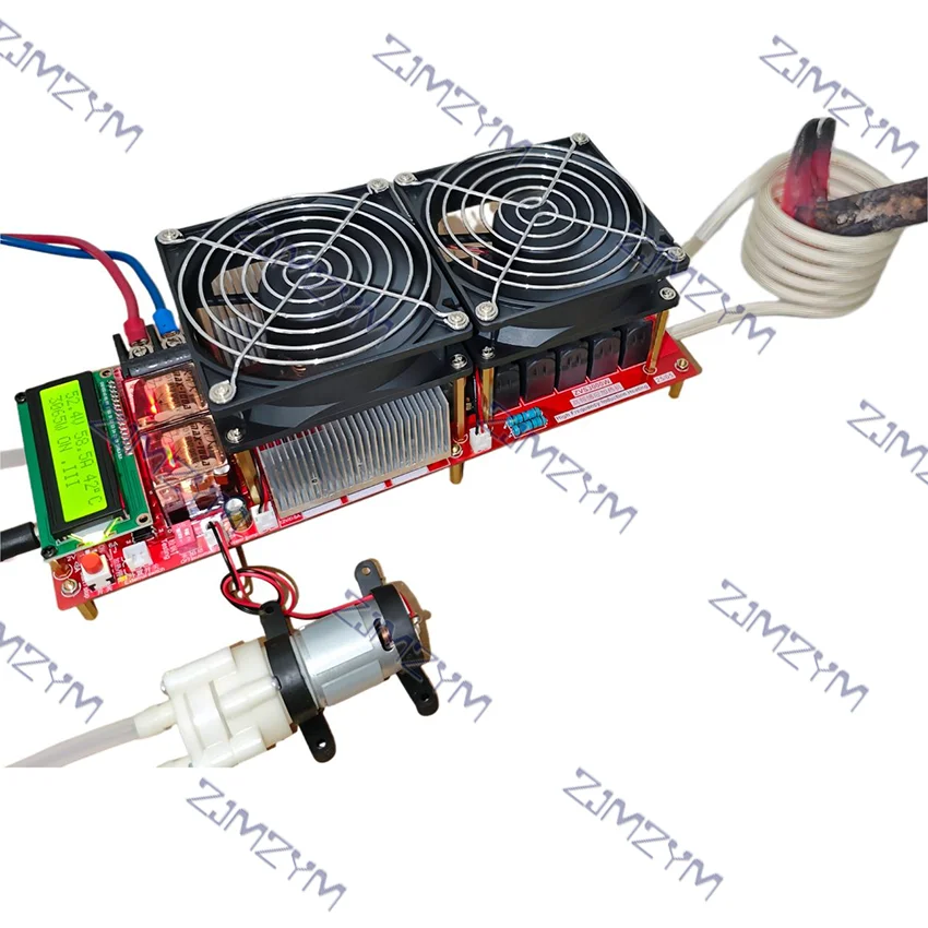 Modulo riscaldatore a induzione ad alta frequenza ZVS da 3000 W 55 A Riscaldatore driver Flyback Buona dissipazione del calore + bobina + pompa + adattatore di alimentazione