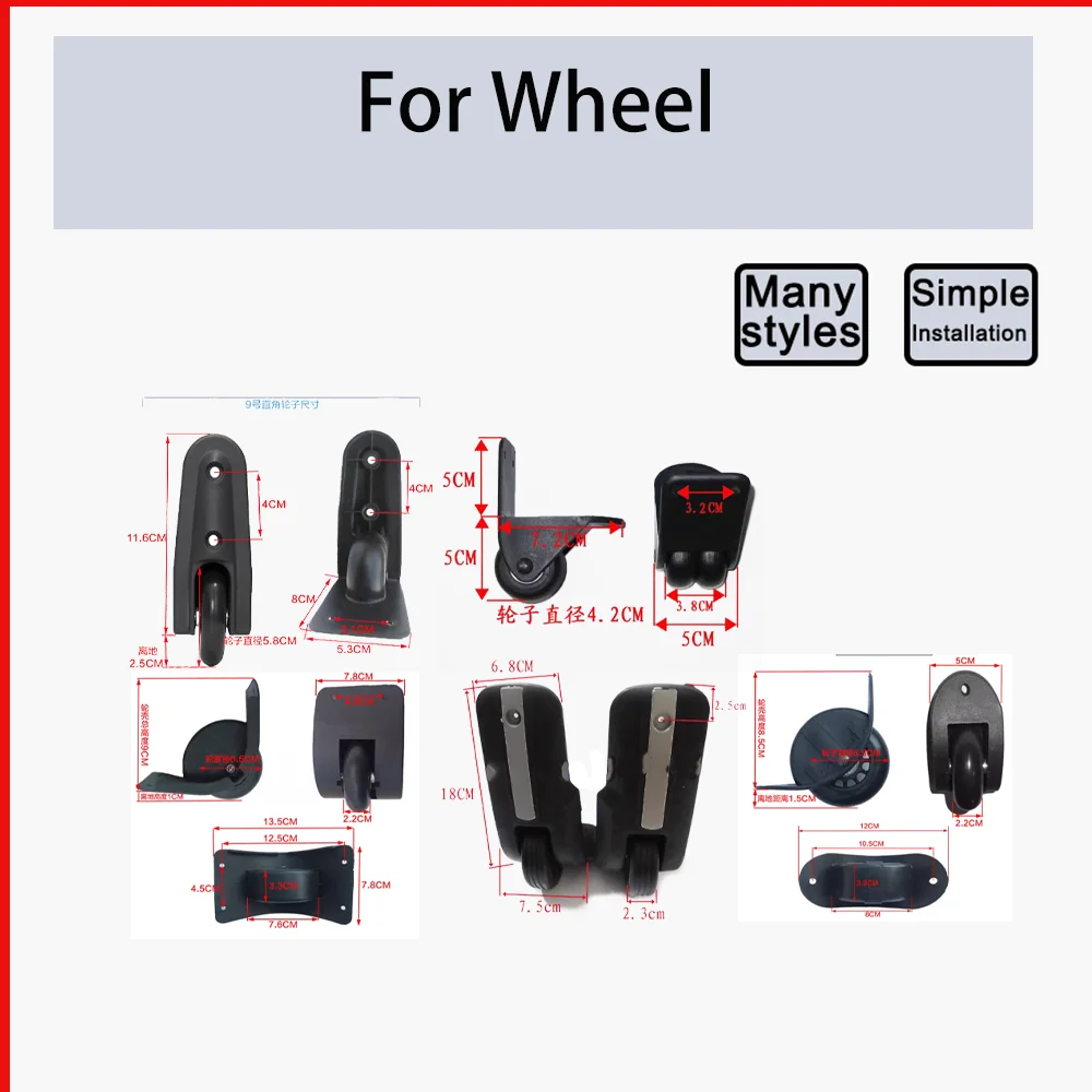 Suitcase back No.1 wheel pull rod box roller replacement directional casters suitcase for wheel unilateral wheel luggage one-way