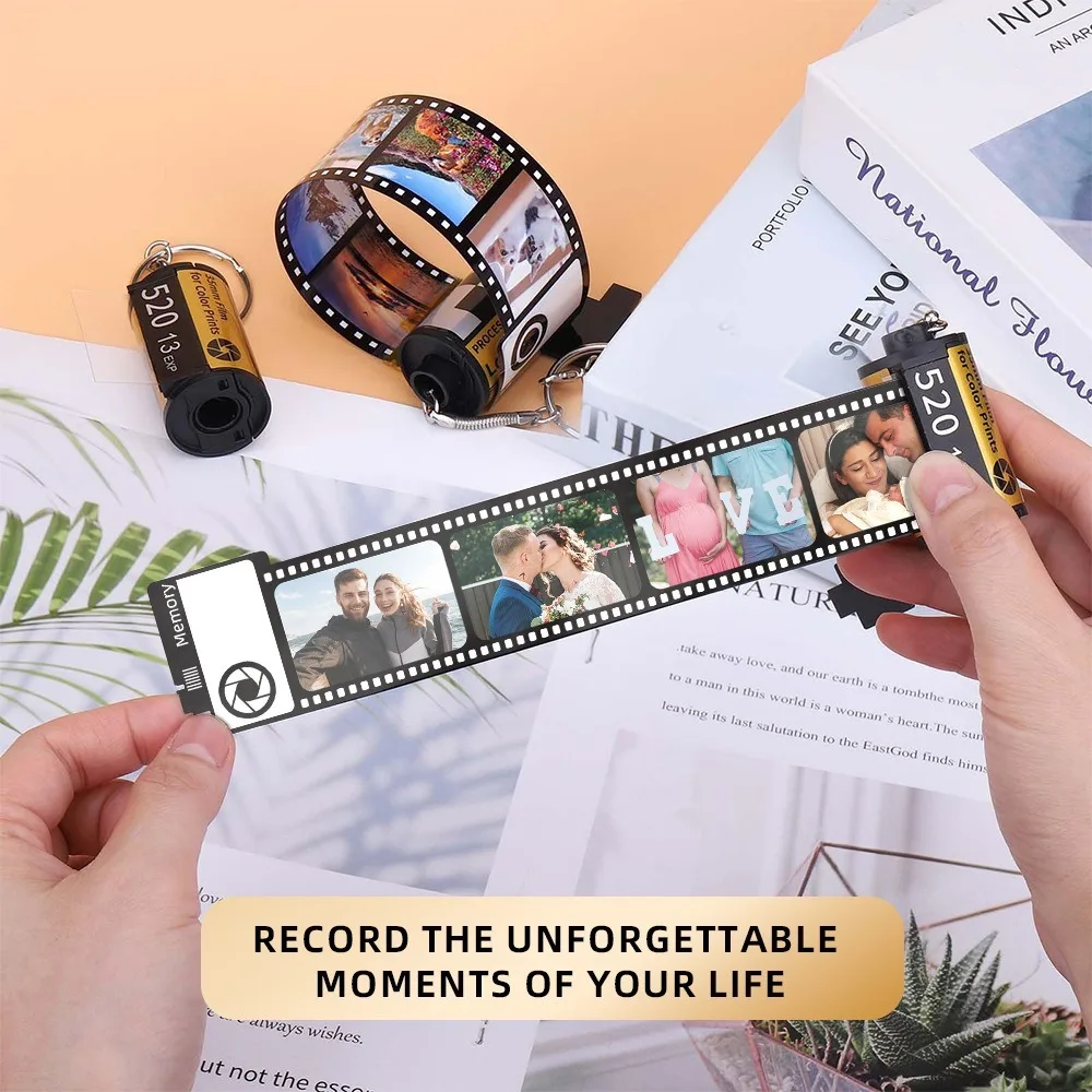 

Dye Sublimation Heat Transfer Printing Keyring DIY Creative Blank Camera Film Keychain Record Life Double Sides